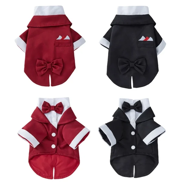 Formal Gentleman Dog Tuxedo Suit with Bow Tie