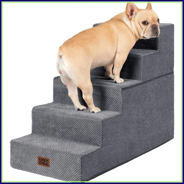 High-Density 5-Step Foam Pet Stairs for High Beds