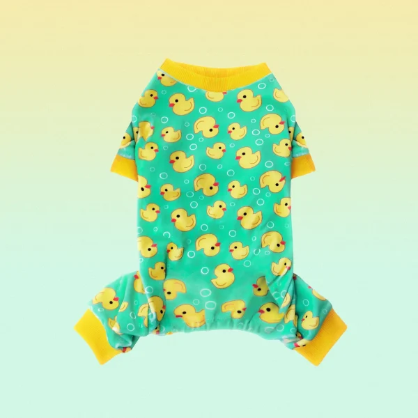 Yellow Duck Pajamas for Small Dogs Soft Material