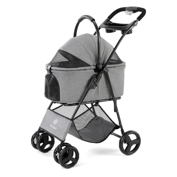 3-in-1 Luxury Folding Pet Stroller with Removable Carrier